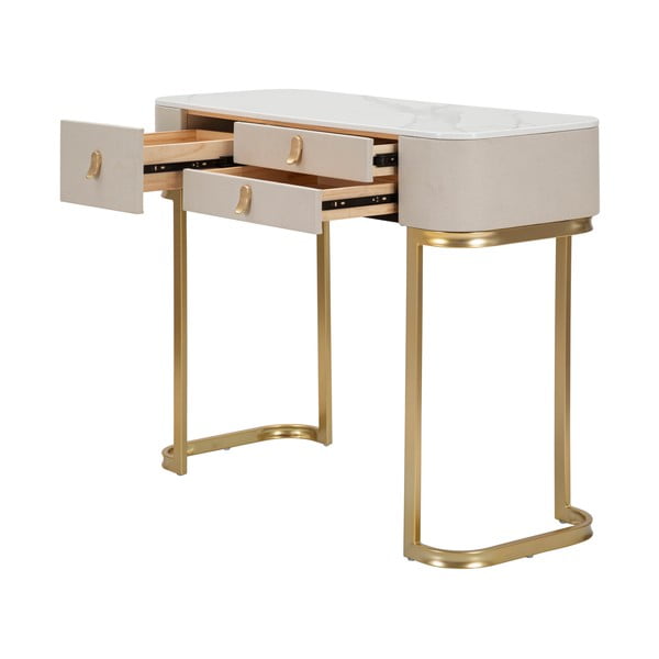 Masă consolă bej-auriu 40x100 cm Beauty – Mauro Ferretti-image-4