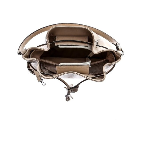 Geantă din piele Sofia Cardoni Loreto, bej -image-4