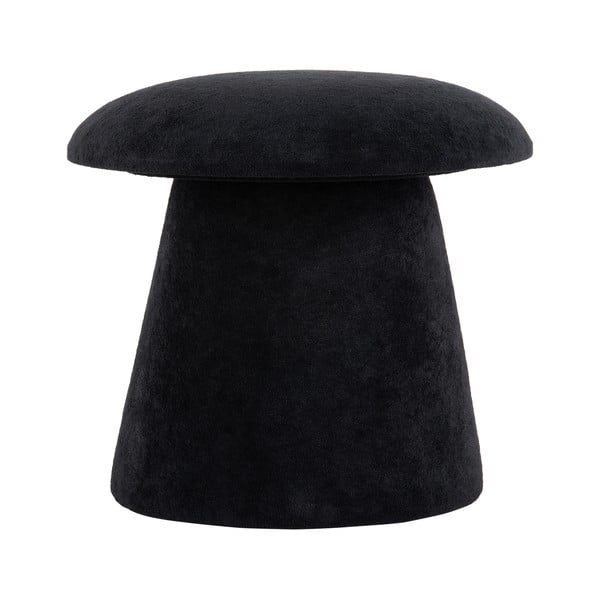 Taburet negru cu tapițerie din catifea Mushroom – Leitmotiv