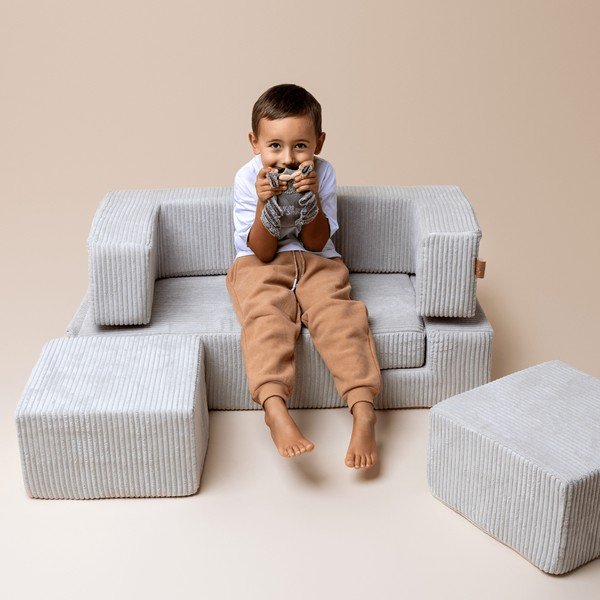 Teren de joacă din spumă turcoaz 6 buc. din catifea reiată înălțime 40 cm 100x35 cm Montessori – Meowbaby-image-3