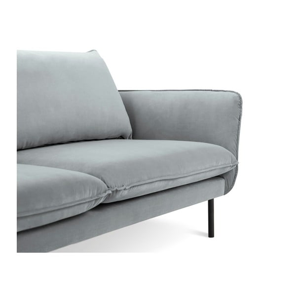 Canapea țesătură catifea Cosmopolitan Design Vienna, 200 cm, gri deschis-image-3