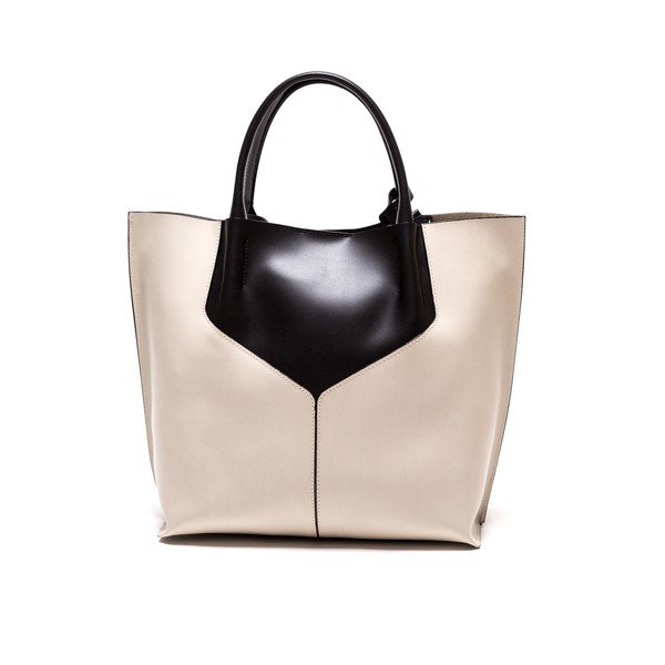 Poșetă din piele Anna Luchini 86 Nero Beige-image-1