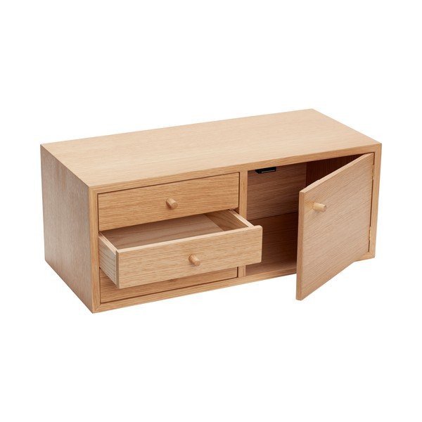 Dulap în culoare naturală cu aspect de lemn de stejar suspendat 50x20 cm Piccolo – Hübsch-image-2