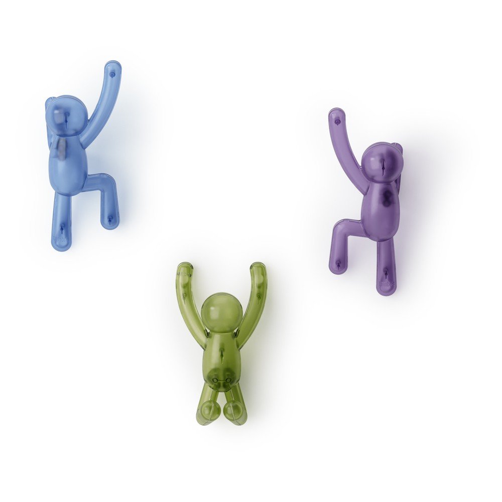 Carlige 3 buc. autoadezive din plastic Buddy – Umbra