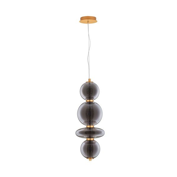 Lustră gri LED din metal cu abajur din sticlă ø 25,5 cm Navi – Nova Luce