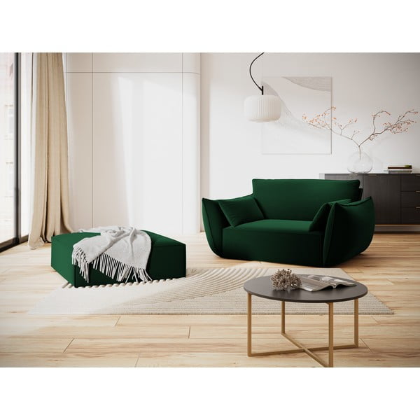 Fotoliu verde închis cu tapițerie din catifea Vanda – Mazzini Sofas-image-1