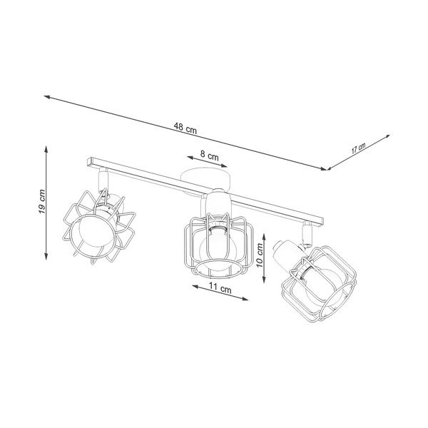 Plafonieră neagră ø 10 cm Salom – Sollux-image-4