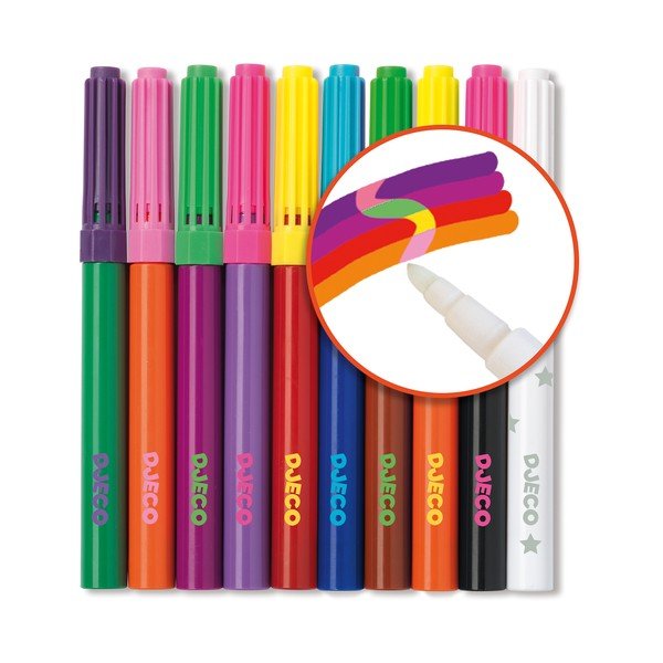 Set 10 carioci magice cu corector Djeco Magic-image-2