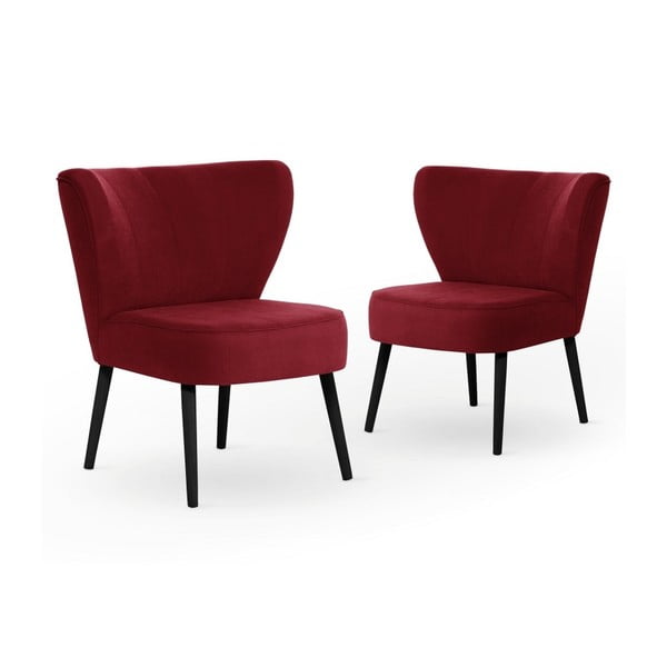 Set 2 scaune cu picioare negre My Pop Design Hamilton, roșu