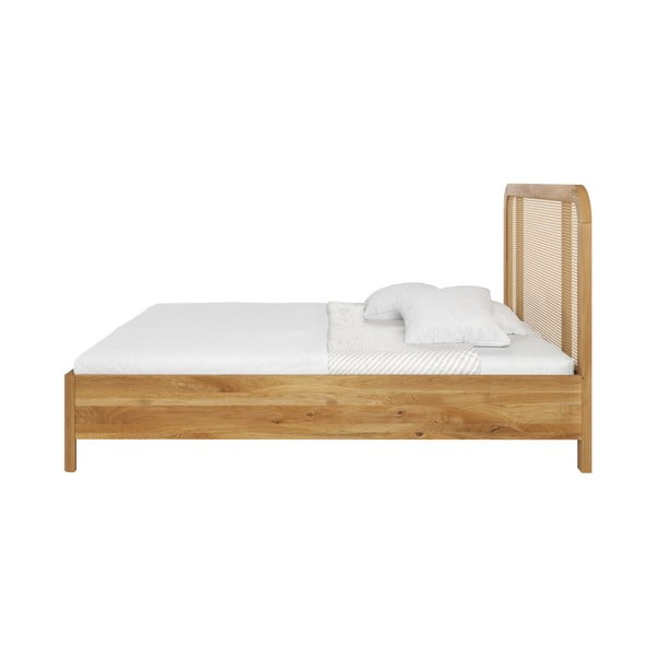 Pat matrimonial 200x200 cm în culoare naturală din lemn masiv de stejar Harmark – Skandica-image-3