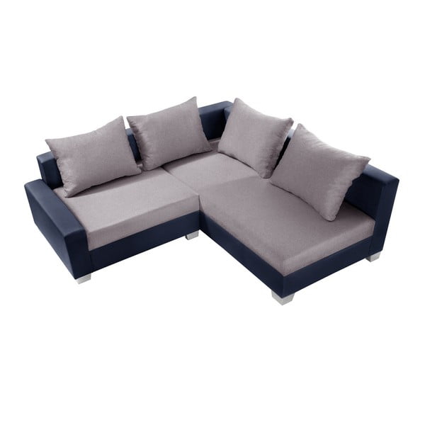 Canapea cu șezlong partea dreaptă Interieur De Famille Paris Aventure, gri - albastru