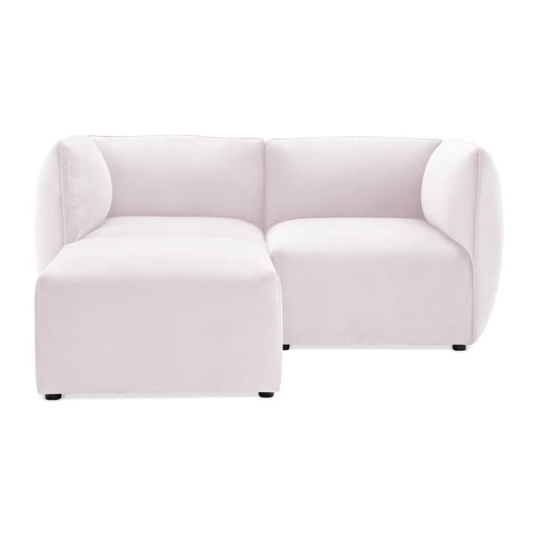 Canapea modulară cu 2 locuri și suport pentru picioare Vivonita Velvet Cube, mov deschis