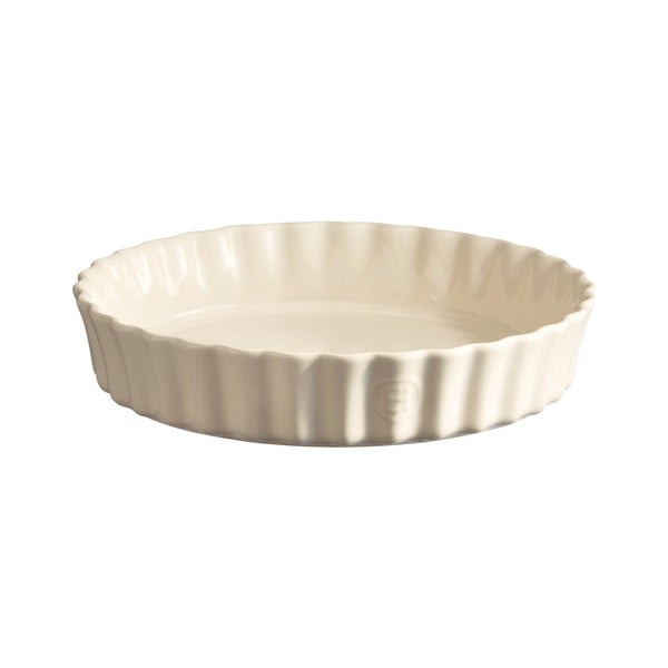 Formă din ceramică pentru plăcintă Emile Henry, ⌀ 28 cm, crem