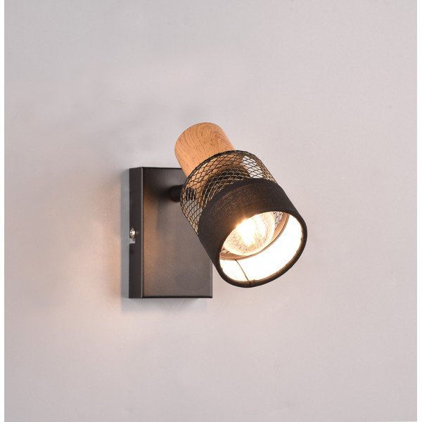 Aplică de perete neagră/în culoare naturală ø 7 cm Nandini – Trio-image-2