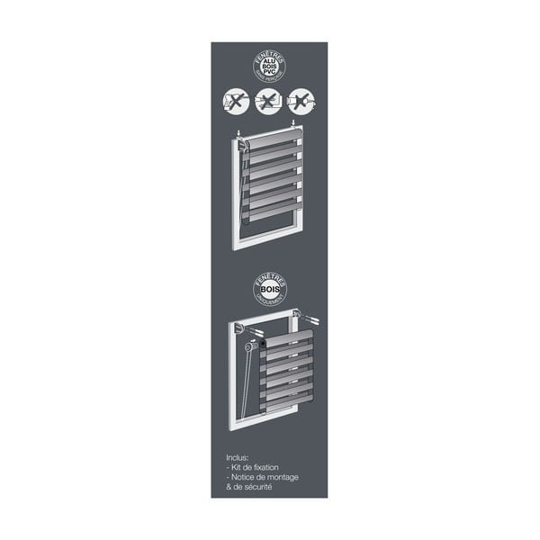 Jaluzea maro deschis zi/noapte din material textil 90x180 cm Daynight – douceur d'intérieur-image-2