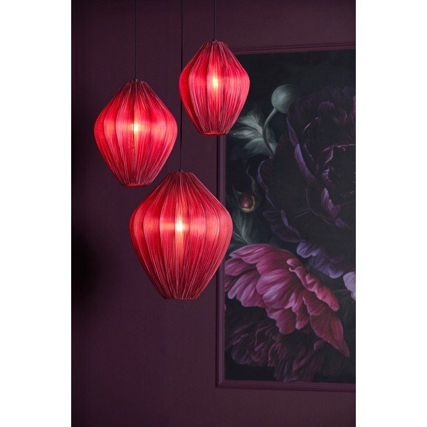Lustră burgundy cu abajur textil ø 12 cm Verita – Light & Living-image-1