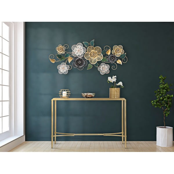 Decorațiune suspendată metalică Mauro Ferretti Campur -B-, 118 x 58 cm, motive florale-image-1
