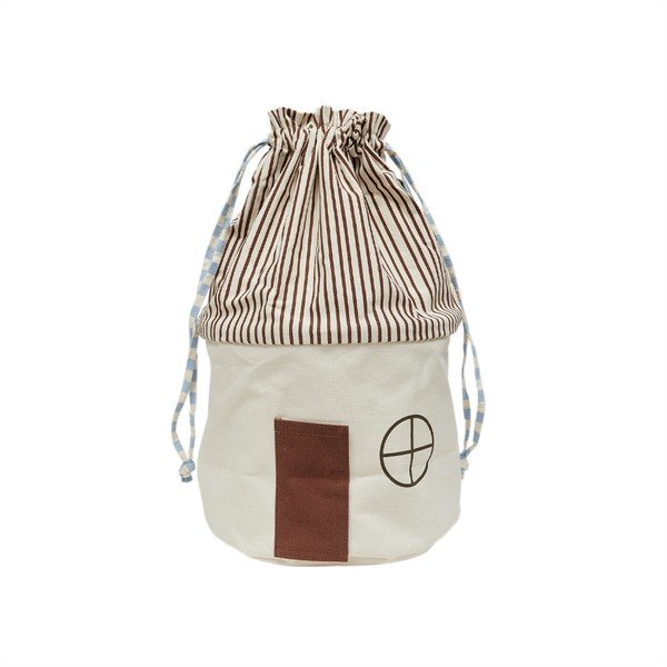 Coș de jucării pentru copii maro/crem din material textil ø 34x52 cm Koya – OYOY Mini