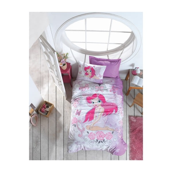 Lenjerie de pat din bumbac Fairy, 160 x 220 cm