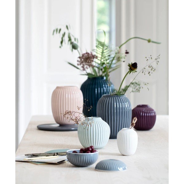 Vază din gresie Kähler Design Hammershoi, înălțime 20 cm, roz-image-2