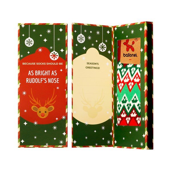 Șosete în cutie de cadou Ballonet Socks Season's Greetings Socks Card with Flake, mărime 36 - 40-image-1