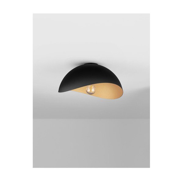 Plafonieră negru-mat/aurie din metal Opsi – Nova Luce-image-4