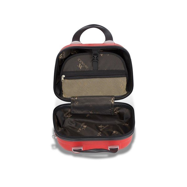 Set 3 valize cu roți, port USB și geantă cosmetică/voiaj My Valice RESSO Travel Set, roșu-image-3