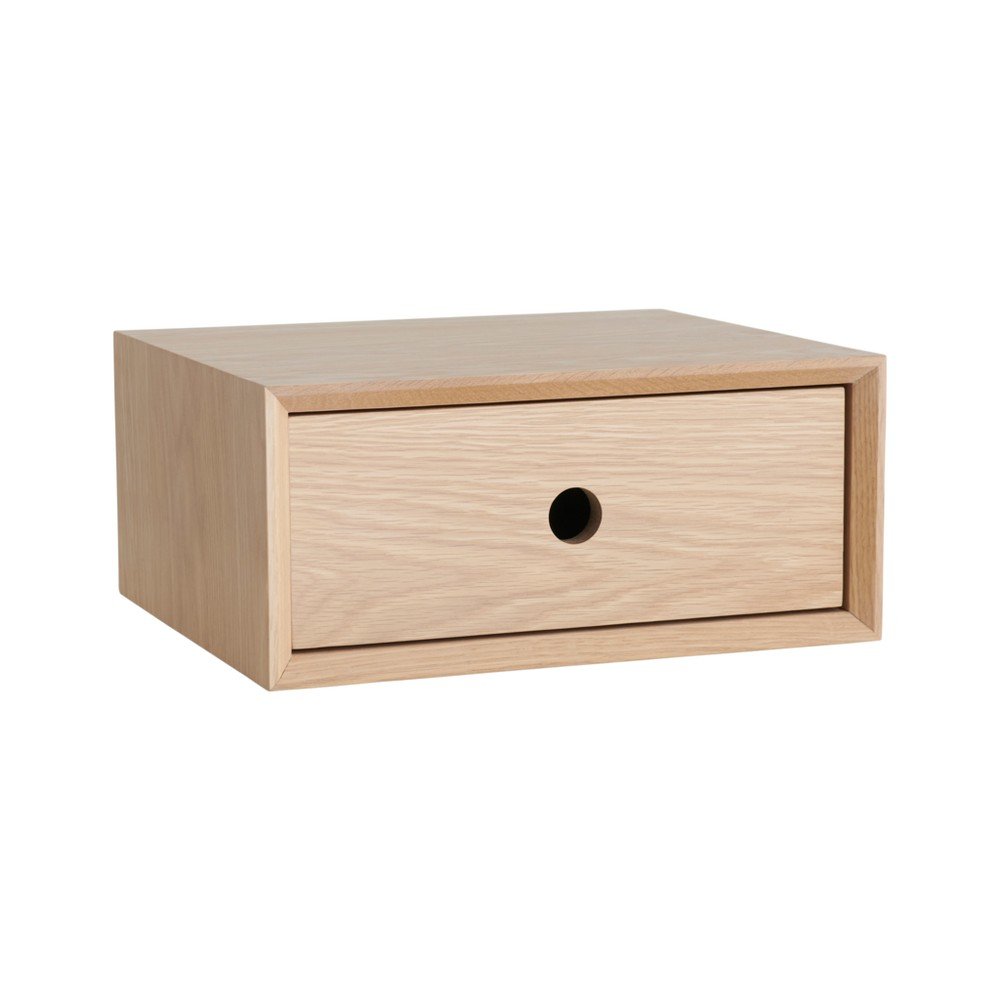 Noptieră în culoare naturală deschisă suspendată cu aspect de lemn de stejar Time – Ellos Home