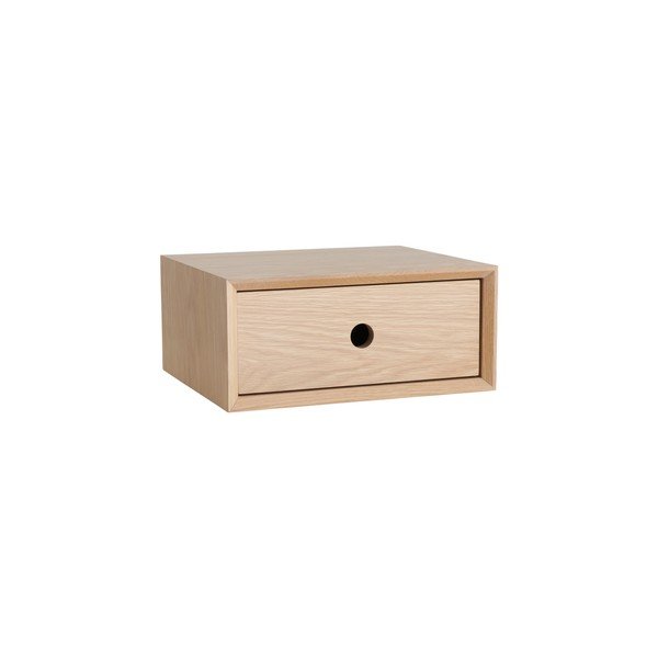 Noptieră în culoare naturală deschisă suspendată cu aspect de lemn de stejar Time – Ellos Home