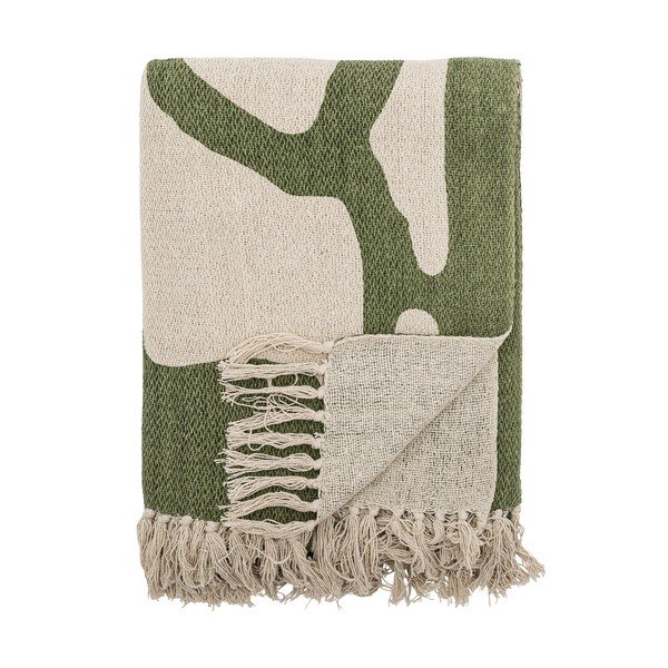 Pătură verde din amestec de bumbac 130x160 cm Dalmine – Bloomingville