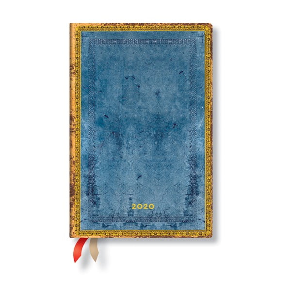 Agendă pentru anul 2020, cu copertă tare Paperblanks Riviera, 160 file, albastru