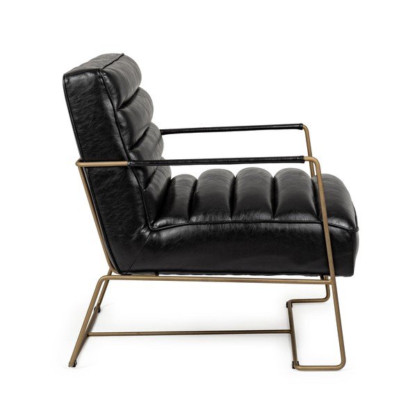 Fotoliu negru cu tapițerie din imitație de piele Brianna – Bizzotto-image-3