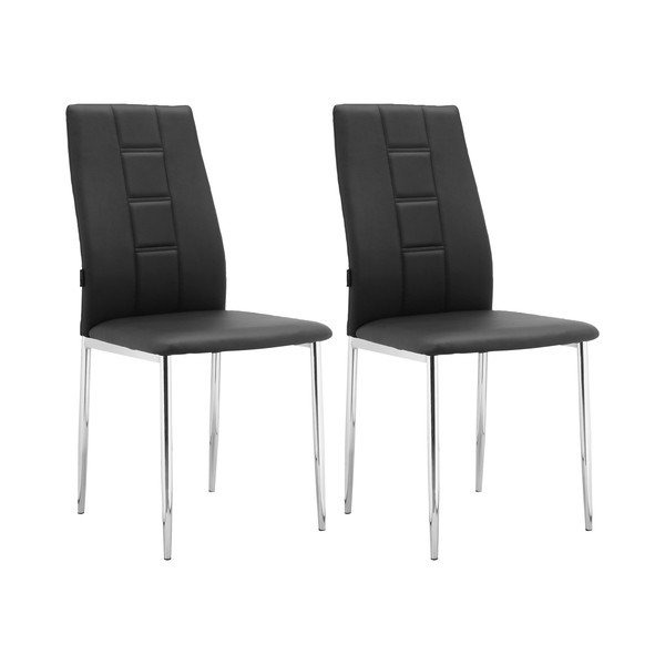 Scaune de dining negre 2 buc. din imitație de piele Edita – Støraa