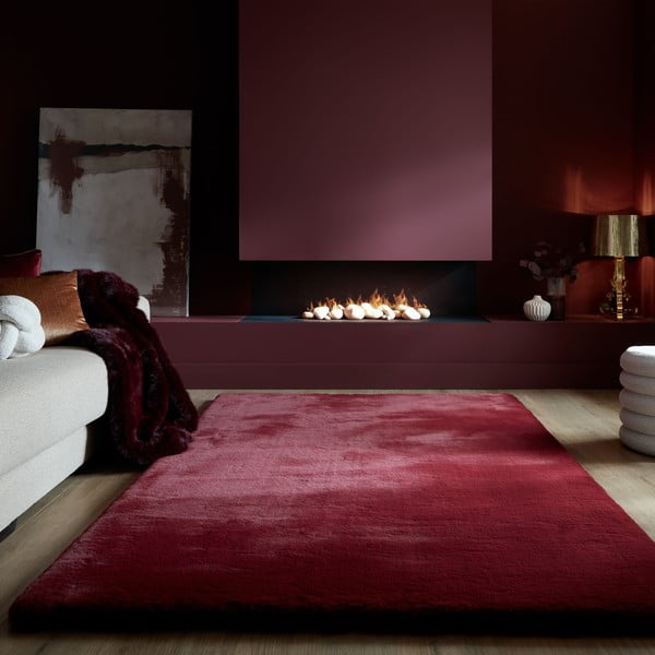 Blană burgundy sintetică 160x230 cm Ivy Luxury Fur – Flair Rugs-image-1