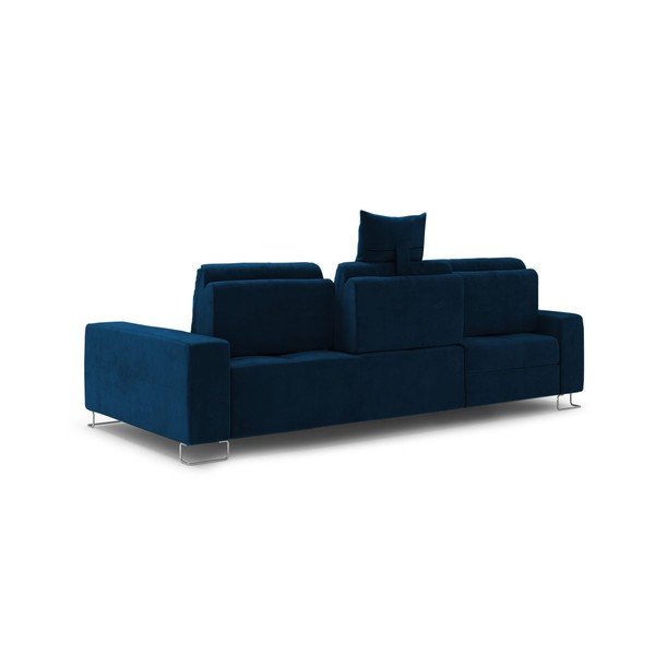 Colțar extensibil cu tapițerie de catifea și șezlong pe partea stângă Windsor & Co Sofas Diane, albastru-image-4