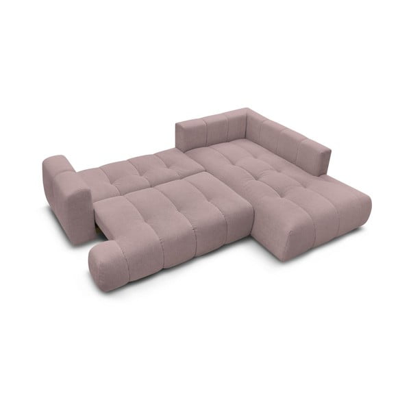 Colțar roz extensibil/cu spațiu de depozitare (cu colț pe partea dreaptă/în formă de ”L”) Fuji – Bobochic Paris-image-4