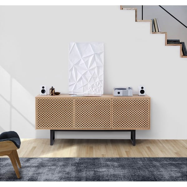 Comodă în decor de lemn de stejar Woodman Camden Diamond, 175 x 75 cm-image-4