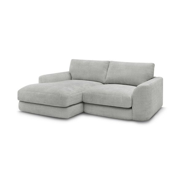 Colțar gri deschis cu tapițerie din chenille (cu colț pe partea stângă/cu șezlong) Leonore – Bobochic Paris