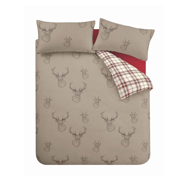 Lenjerie de pat bej pentru pat dublu/extinsă cu 3 piese 230x220 cm Stag – Catherine Lansfield