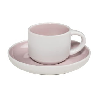 Cană pentru espresso cu farfurioară Maxwell & Williams Tint, roz - alb