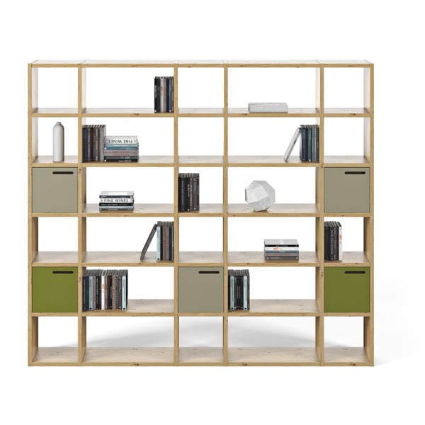 Bibliotecă TemaHome Pombal, lățime 255 cm, maro deschis-image-4