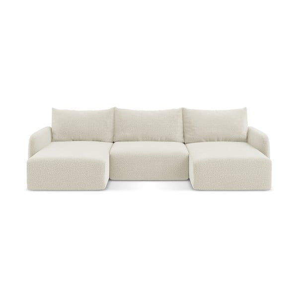 Colțar crem extensibil/cu spațiu de depozitare Kalena – Makamii