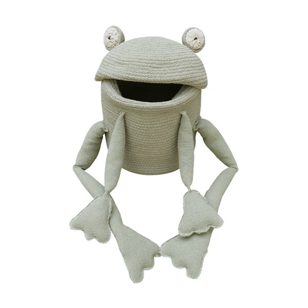 Coș de jucării pentru copii verde deschis din material textil ø 23x35 cm Fred the Frog – Lorena Canals
