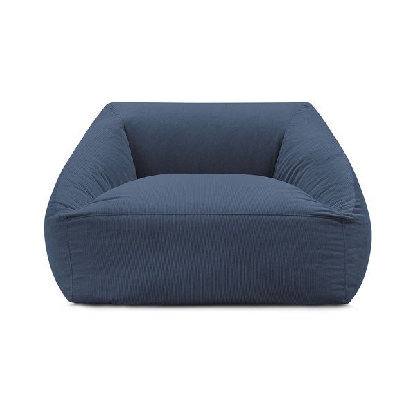 Fotoliu bean bag albastru închis cu tapițerie din catifea reiată Lilibet – Bobochic Paris-image-2