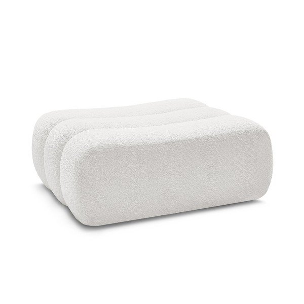 Taburet alb cu tapițerie din țesătură bouclé Azra – Bobochic Paris-image-2