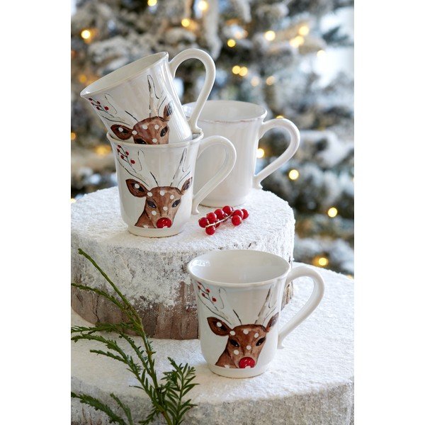 Cană din gresie cu model de Crăciun Casafina Deer Friends, 320 ml-image-1