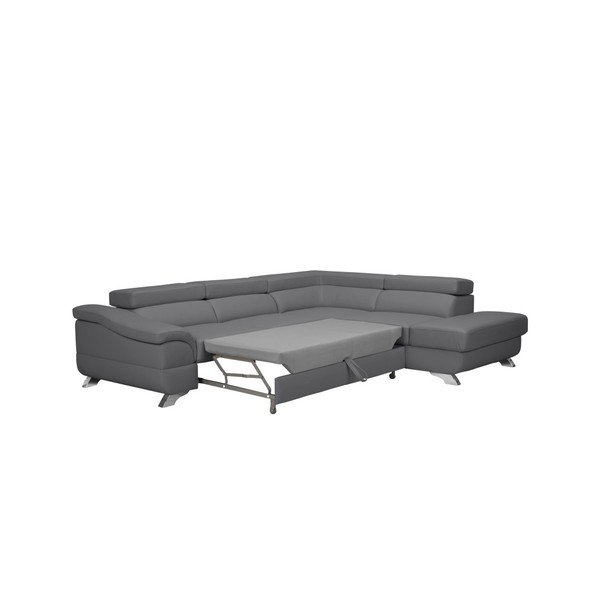 Canapea extensibilă cu spațiu pentru depozitare Windsor & Co Sofas Gamma, pe partea dreaptă, gri-image-3