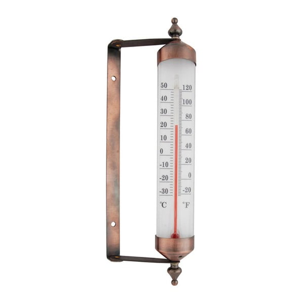 Termometru pentru fereastră Esschert Design, înălțime 25 cm, arămiu