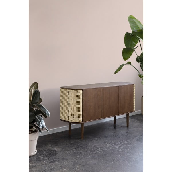 Comodă maro/în culoare naturală joasă cu aspect de lemn de stejar 150x75 cm Treasures – UMAGE-image-1