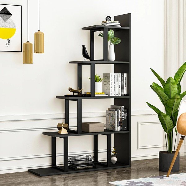 Etajeră neagră 100x164 cm Step – Kalune Design-image-2
